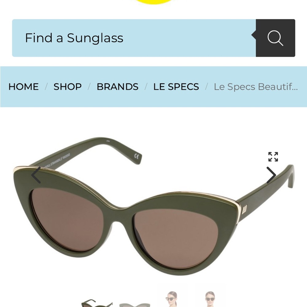Le Specs Olive Cat-Eye Sunglasses Beautiful Stranger